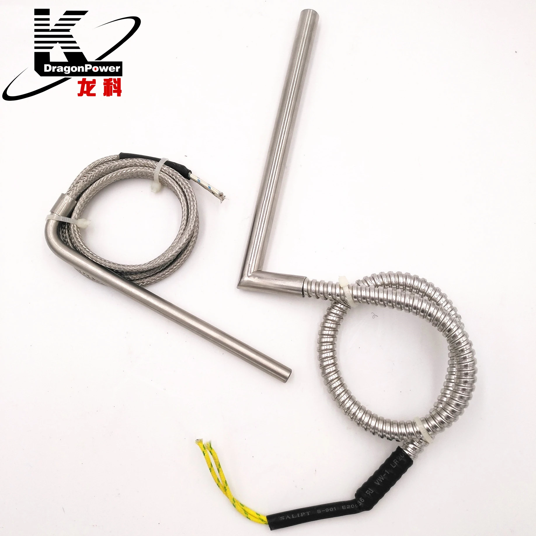 DragonPower L-shaped type cartridge heater in various size with added thermocouple