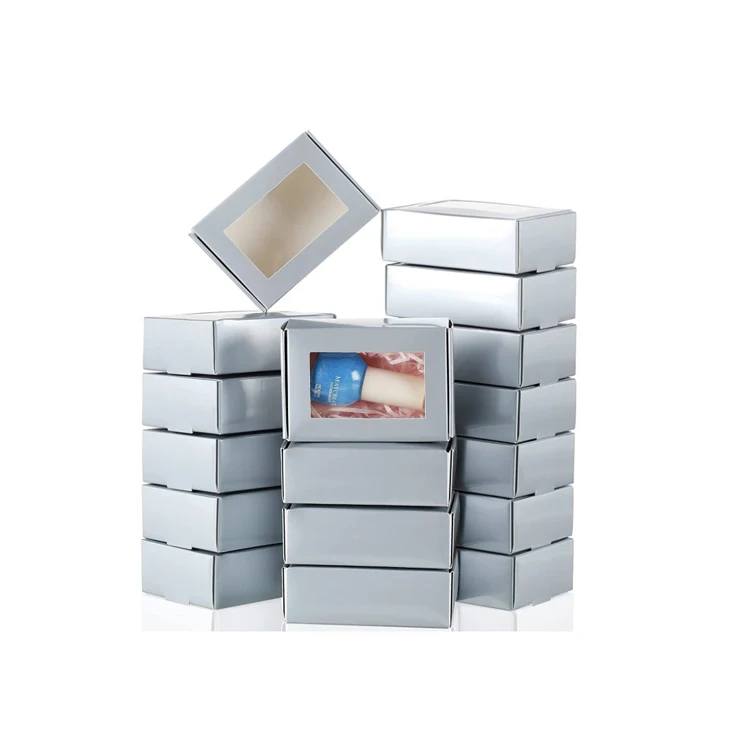 Mini Kraft Paper Box Art Paper with Window for Homemade Soap Present Treat Packaging 5-15 Days Snack,cookie 1000pcs Folders Food