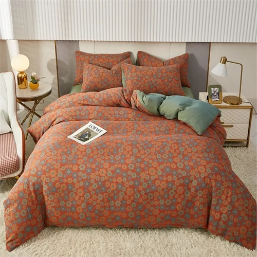 High End Yarn Dyed Jacquard Cotton Boho Double-layer Woven Four Piece Set Bedding Set