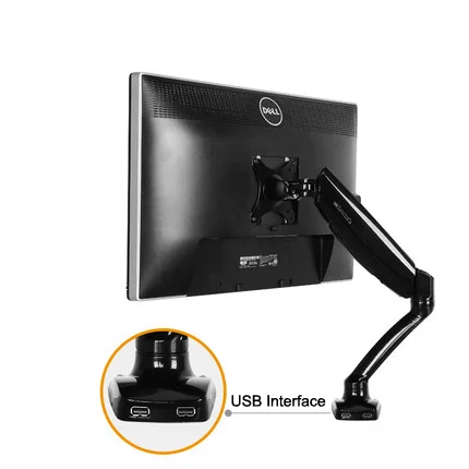 Настольная газовая пружина Loctek D5, держатель для ЖК-монитора 10-27 дюймов с 2 USB-портами, нагрузка 2-6,5 кг