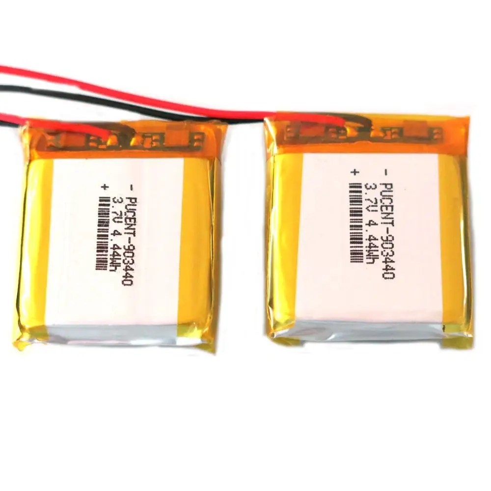 Wholesale custom high quality Lipo Li ion battery pack 903440 103040 lithium polymer battery 7.4V 3.7V 1200mAh 4.44wh battery