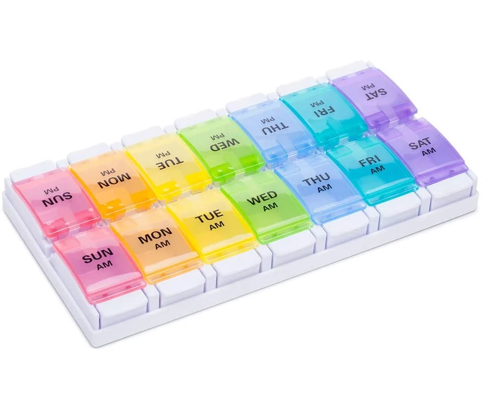 
Weekly 7 Day Pill Box Am Pm Pill Organizer Box Plastic Portable Medicine Case For Travel Storage Box 