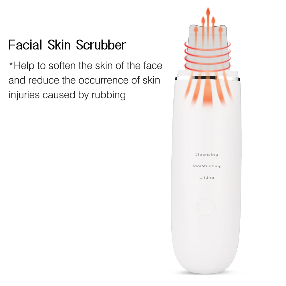 Electric Vibration Face Spatula Facial Ultrasonic Skin Scrubber with Heating Function