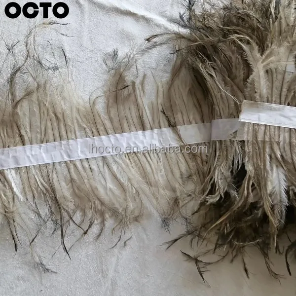 Customization Fashion Accessory 10-20cm Double-faced Emu Feather Trimming Ostrich Fringe Trim Lace