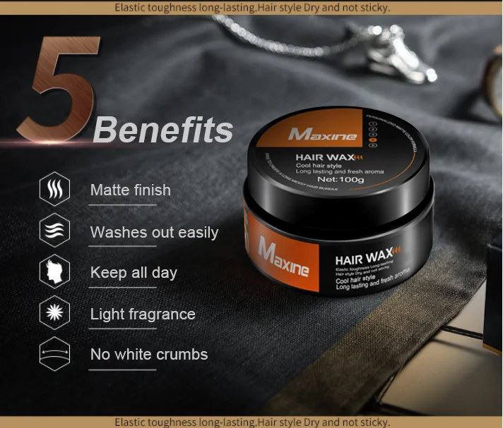 Factory Hot Sale Waterproof Natural Men Styling Wax Products Professional Hair Clay Wax Private Label