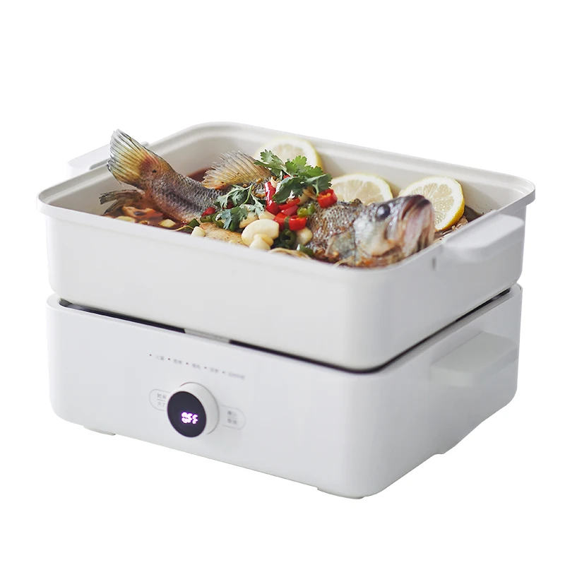 4.5L Multi-function Electric Hot Pot Non-stick Grill Pan Multipurpose Electric Cooking Pot Frying Pan With Steamer