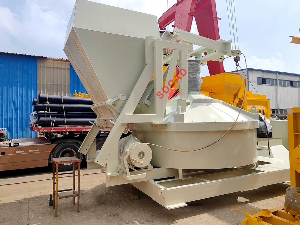 large capacity concrete planetary mixer mobile concrete mixer with self loading