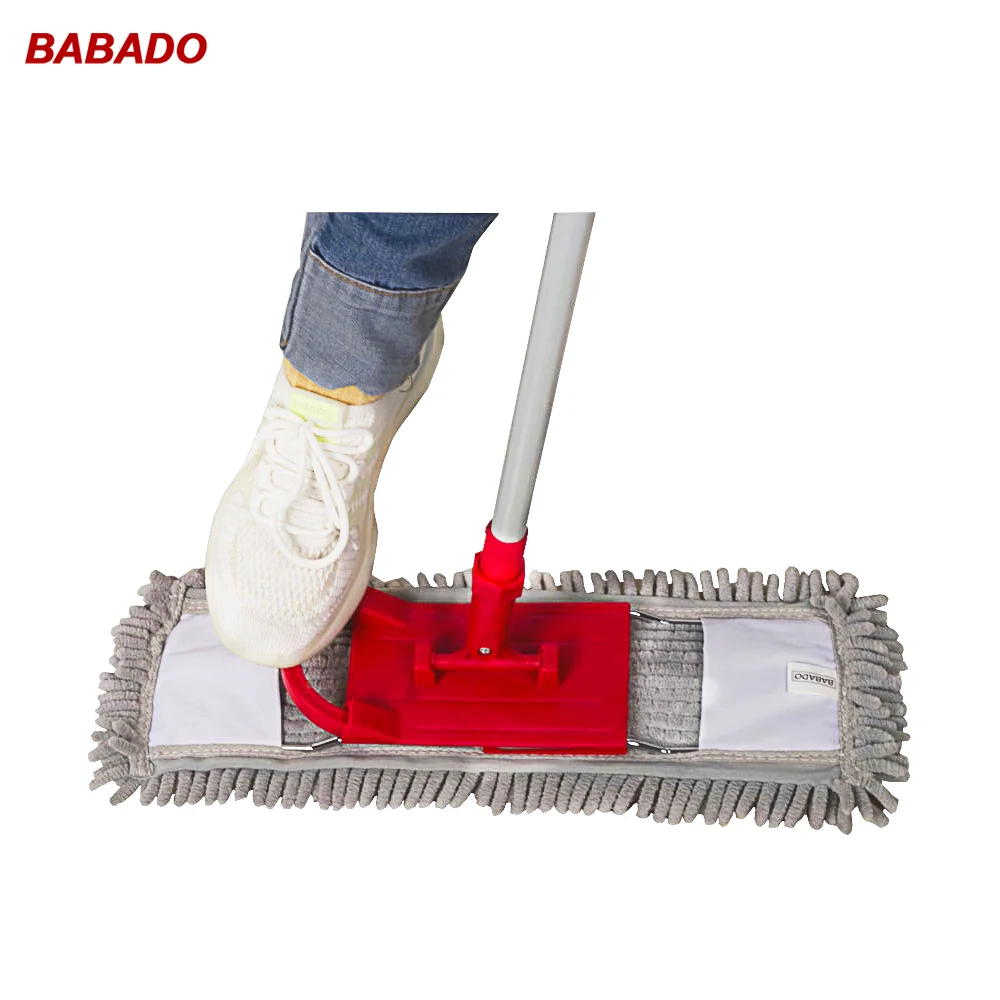 BABADO 40cm Hot Selling Chenille Dust Mop Smart Microfiber Flat Mop For Household Floor Cleaning