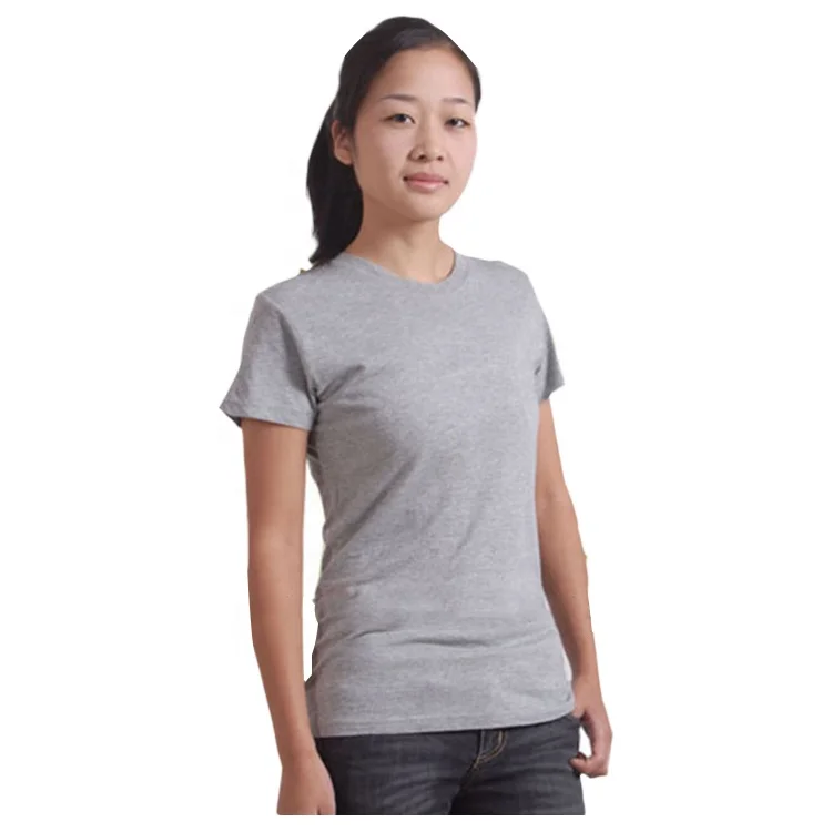 New Design Factory Price Custom Oem Bamboo Fiber Heather Grey Woman Shirts, T Shirt Manufacturer