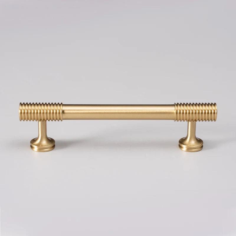 Solid Brass New Style Furniture Cabinet Drawer Kitchen Door Wardrobe Handle High End Thread Design Handle T-Bar Custom Handle