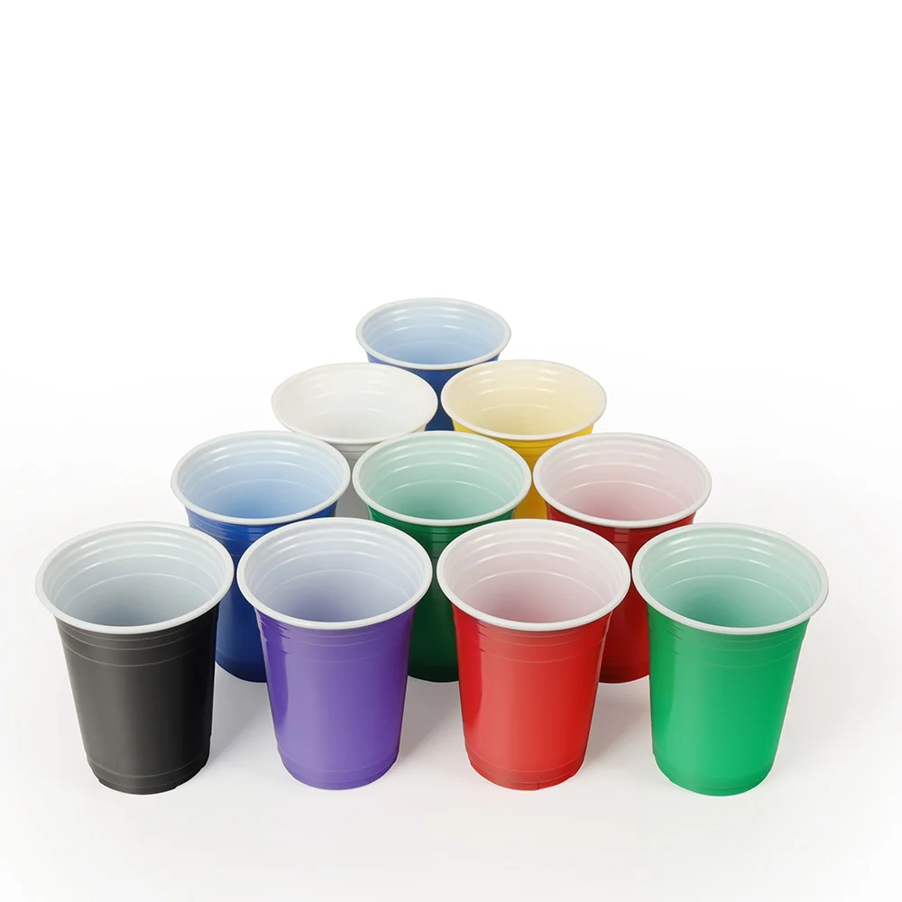 wholesale plastic cup 16OZ PP cups plastic party solo multi-color double-layer cup