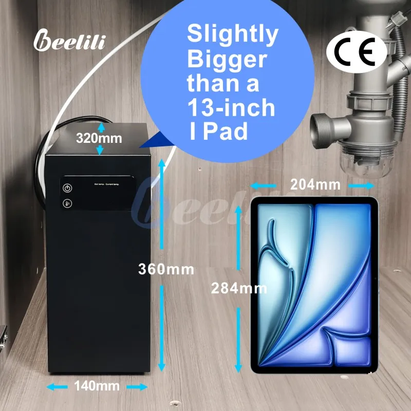 Beelili Stainless steel  under-sink compressor cooling water chiller  cold water cooler for kitchen office