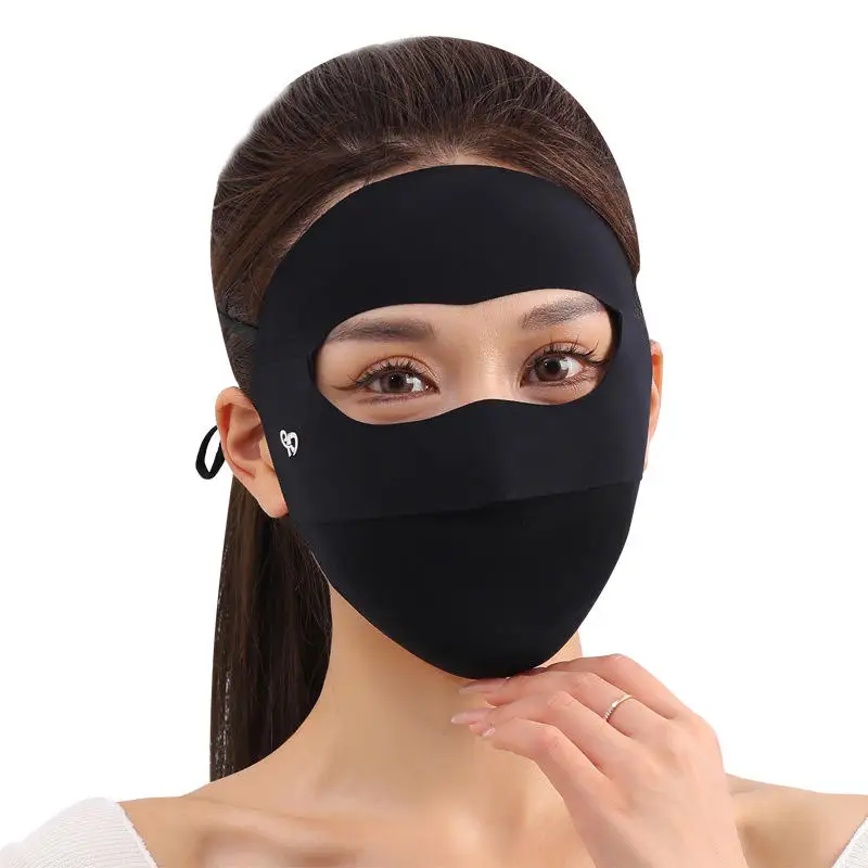 Hot sale Fashion running driving riding cooling anti uv sun full face mask girls ladies summer breathable face mask