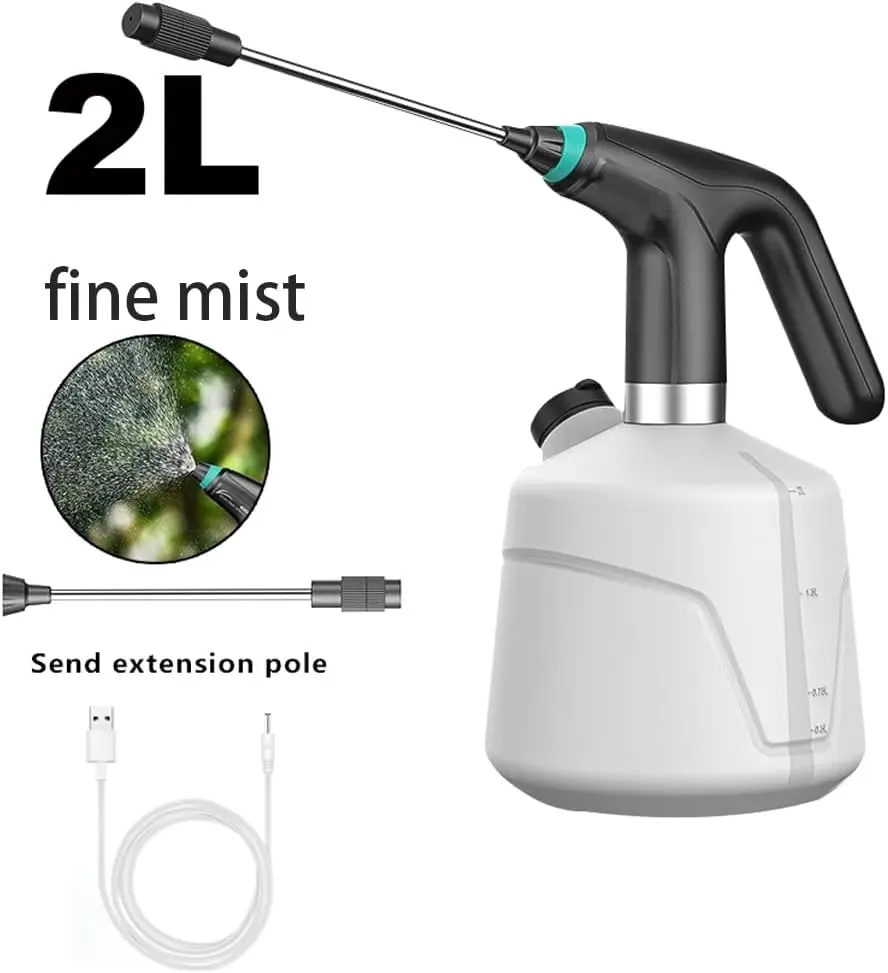 Handheld Electric Garden Sprayer For Adjustable Nozzle Plastic Electric Battery Spray Bottle 2L Household Garden Sprayer