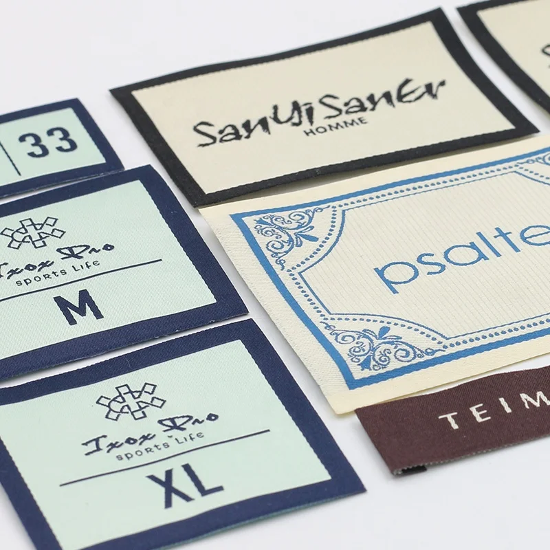 Custom Neck Tags Garment Labels Woven Tags Size Label T-shirt woven labels Tag for Clothes
