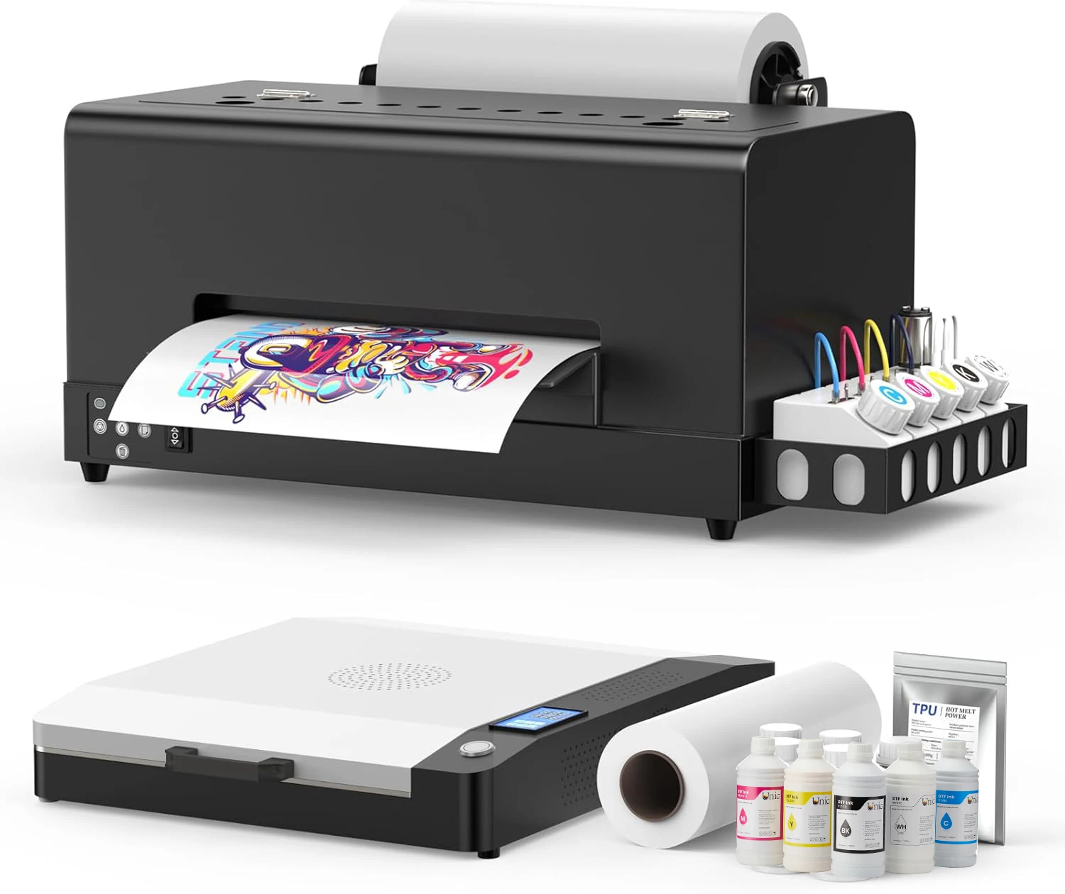 Unic DTF Printer with Roll Feeder-XP600 Doubled Printing Speed Compared to L1800 and L805 DTF Printing Machine