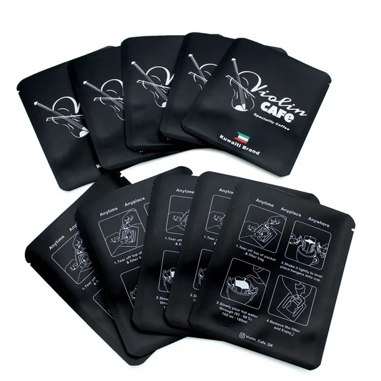 AT PACK 2024 Custom Printed Matte Surface Drip Coffee Bag With Filter Single Serve Portable Pour Over Drip Coffee Bag With Boxes