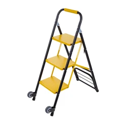 Складская стальная безопасная подвижная платформа лестница с колесами