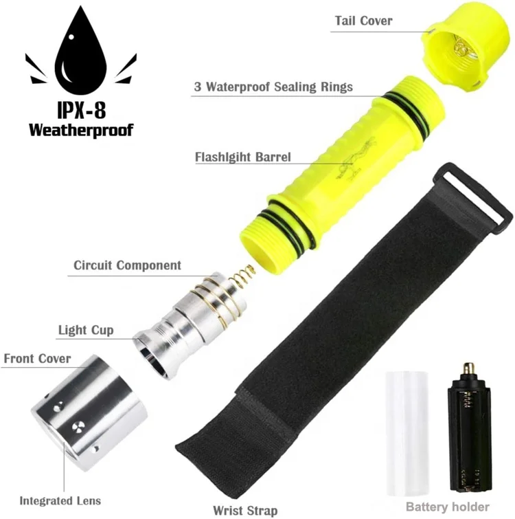 Fishing Boat Submarine Light Handheld Underwater Waterproof Torch Night Snorkeling Lamp L2 T6 Led Scuba Diving Flashlight