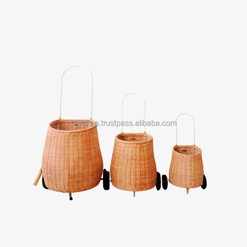 Summer Picnic Basket for Kids, Baby Doll Cabinet/ Luggage/ Cart/ Bassinet For Photo Pram, Gift, Travel, handicraft Rattan Goods
