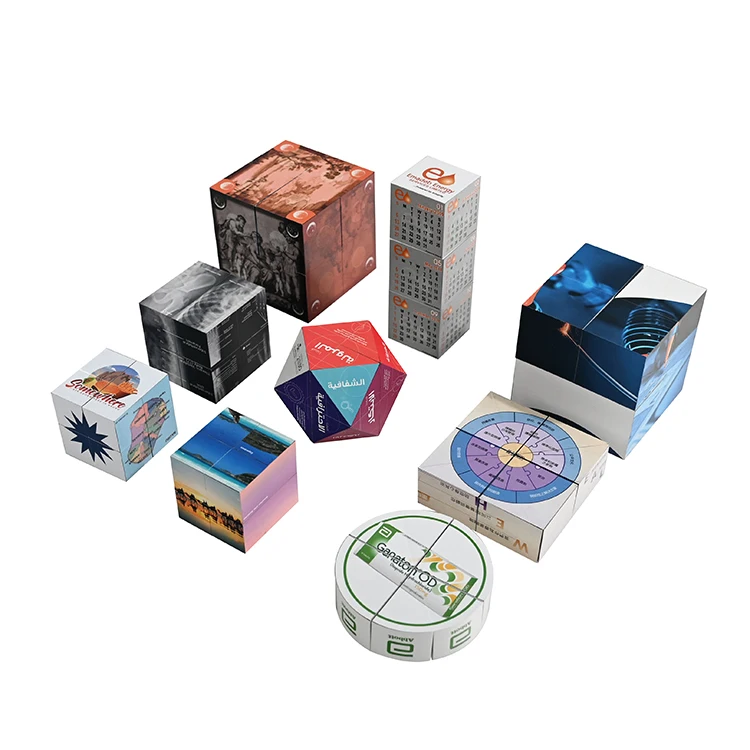 Custom Promotional Advertising Paper Magic Cubes Magnetic Folding Magic Photo Cube