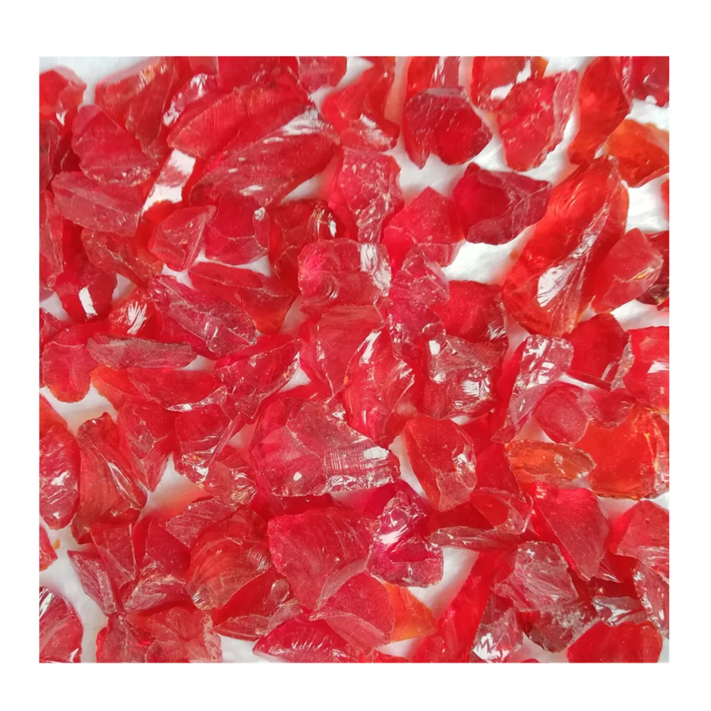 
Red Color Crushed Landscape Glass Rock Recycled Glass Mulch 