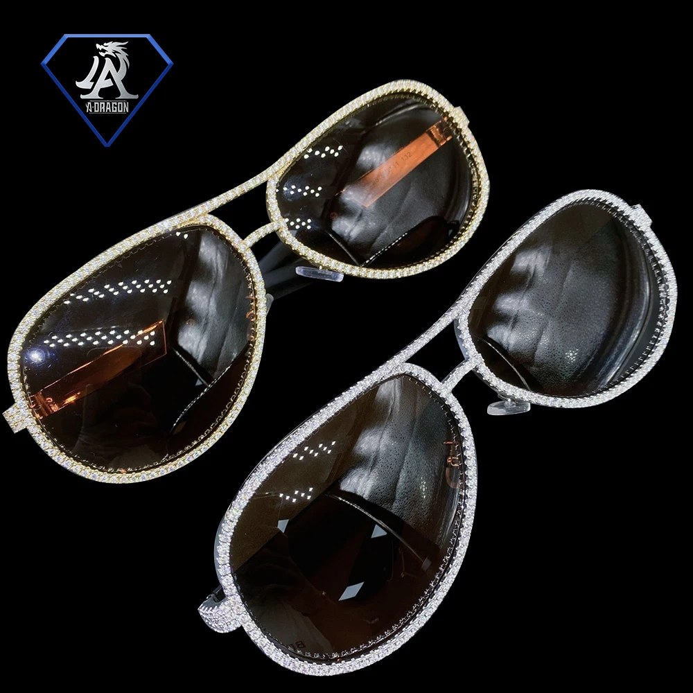 fashion jewelry iced out rimless glasses brass with cz diamond glasses hip hop jewelry diamond glasses