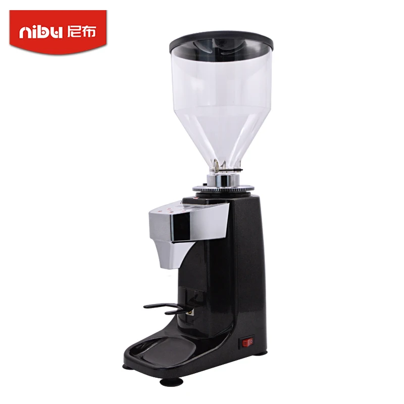 Nibu Espresso Coffee Beans Grinder Commercial Cafe Automatic Grinding Machine Maker Steel Burr Mill Electric Coffee Grinder