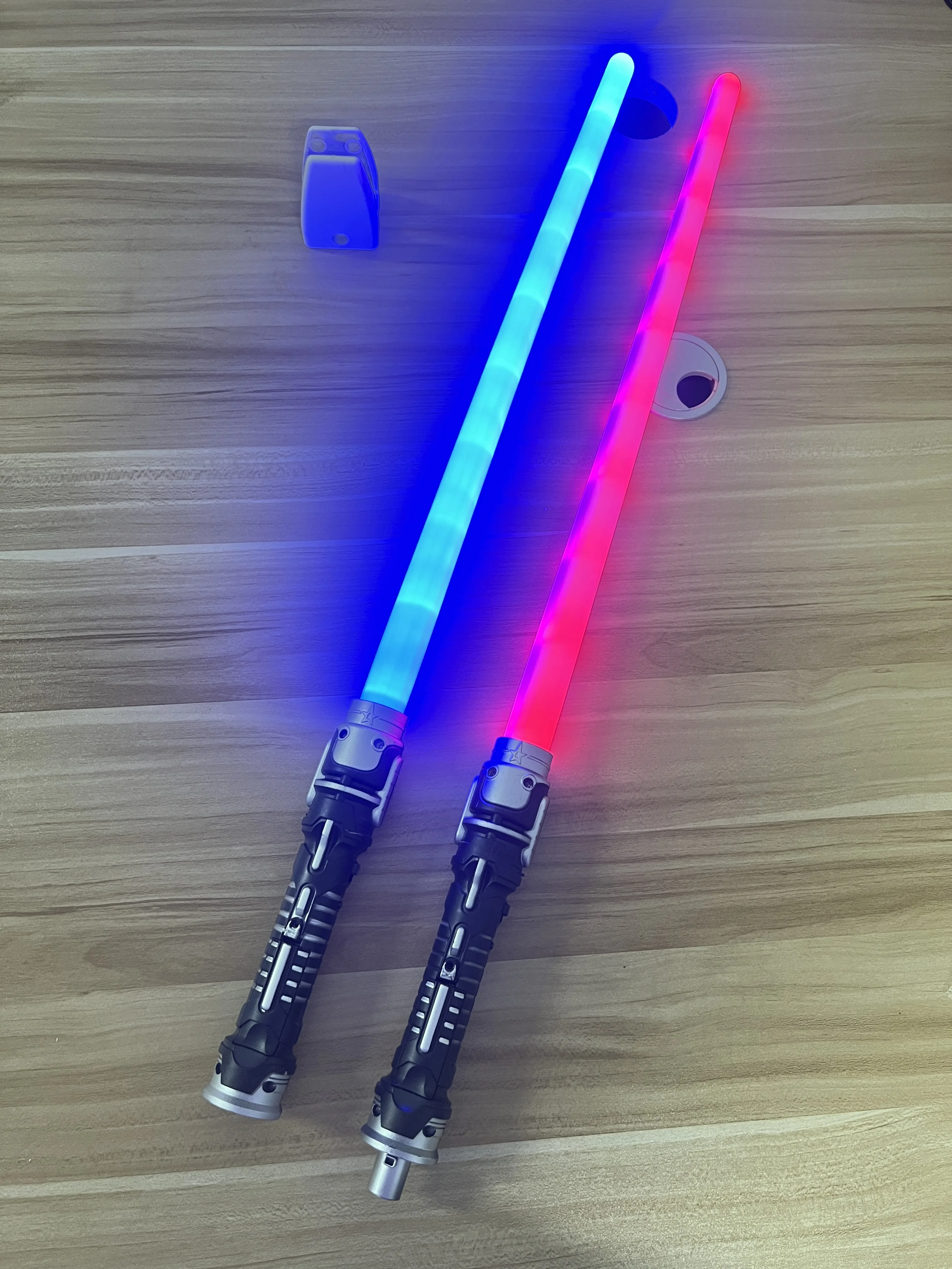 2 Pack Colors Lightsaber with FX Sound for Kids Halloween 2 in 1 Double-Bladed Dueling Light Swords