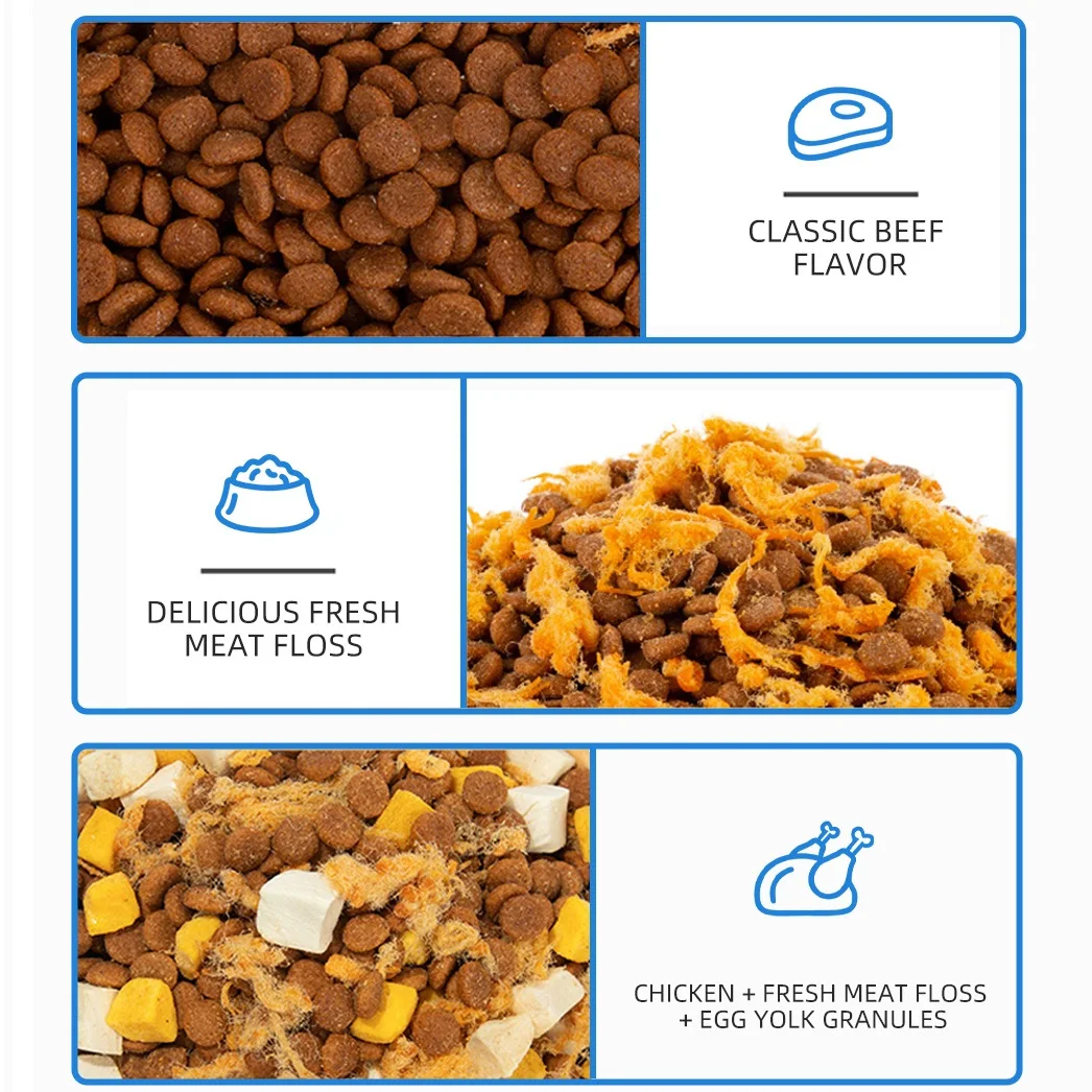 2022  Wholesale natural Dog Food 15kg/20kg OEM/ODM  Adult Dog Dry Food Adult Chicken, Beef, Salmon Flavor Dog Food