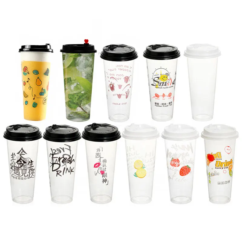 Factory Direct Sales WHISKY 14oz Small Sample 9oz Clear Cups With Dome Lids Plastic Cup