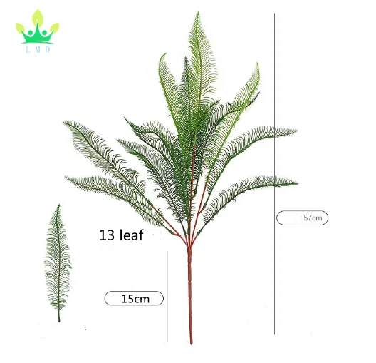 Artificial imitation fern soft glue false green fern iron leaves plant wall landscaping home decoration potted wholesale