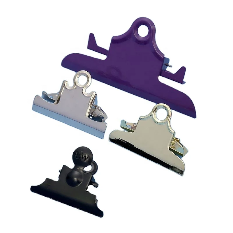 High quality bright nickel metal butterfly jumbo clip for clipboard
