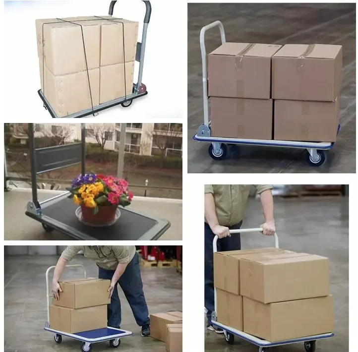 150kg 300kg 500kg Factory Custom Plastic Platform Folding Hand Truck Carts for Warehouse Trolley