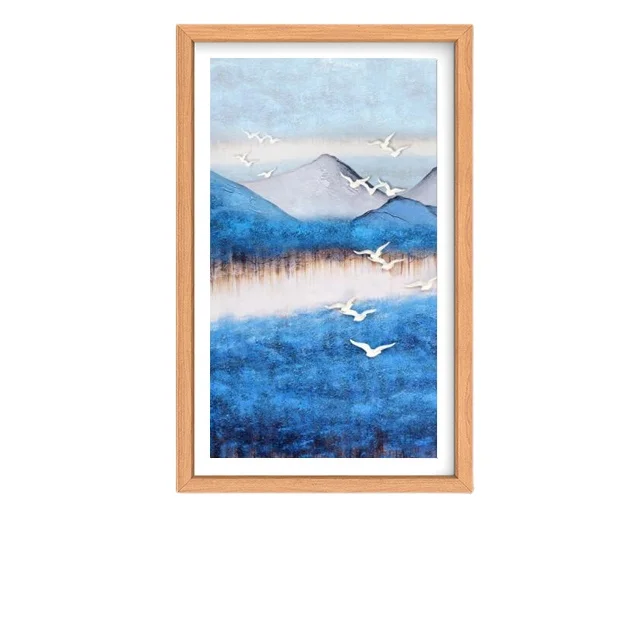 32 inch Wood Anti Glare Matte Frame Intelligent Digital Art Museum Digital Picture Photo Frame