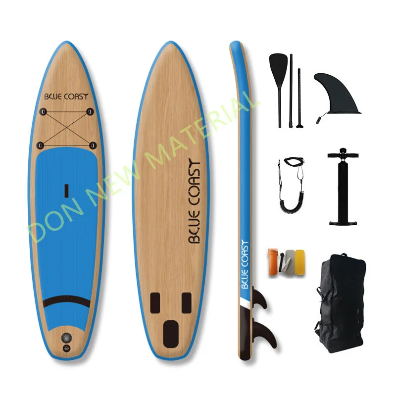 Надувные доски для SUP серфинга с текстурой древесины от производителя, доска для SUP серфинга с подставкой, сверхлегкая Нескользящая доска