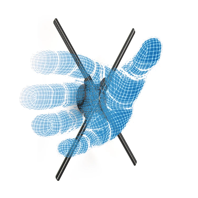 65Cm Hdfocus Multi Size Four Blades Exhibition Mall Stage Ventilador Holograma Publicidad Holographic Display 3D Hologram Fan 3D