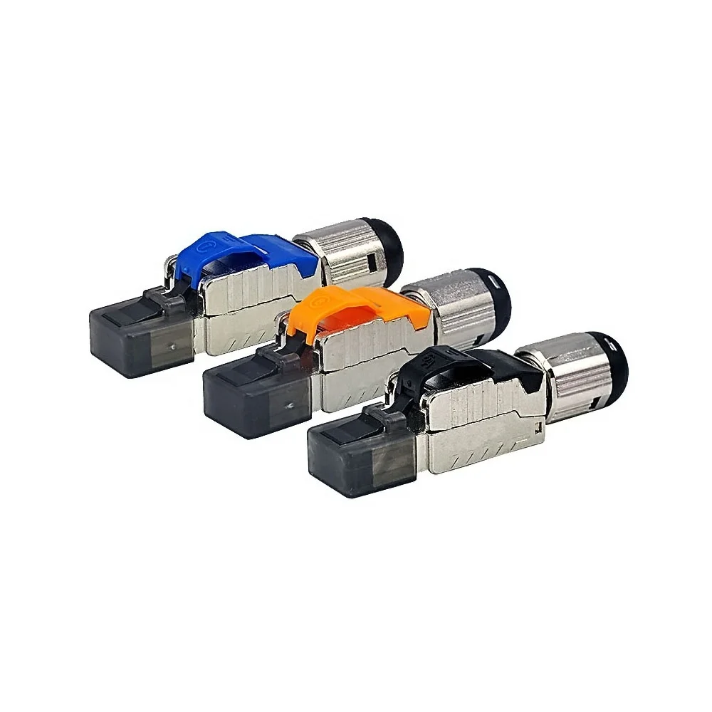 fit 5G network 40Gbps Cat 6A Cat 7 Cat 8 RJ45 Connectors Tool Free Easy Jack Shielding Metal Die-Cast Field Termination Plug