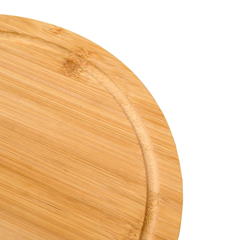 Custom size cutting board round food cutting serving board bamboo pizza board set
