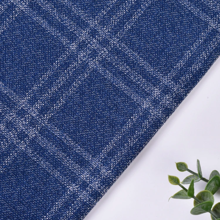 Hot Sale 2024 Classic Men White Striped Plaid Tr Suit Fabric Polyester Viscose Blue Suiting Stripes Fabric