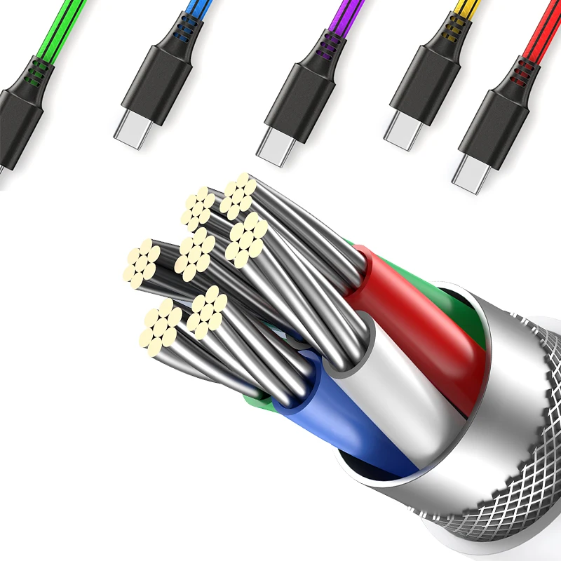 Schitech OEM 3ft 6ft 10ft 2A QC3.0 Nylon Braided USB cable Type C Data line Fast transmission data cable For Iphone Charge