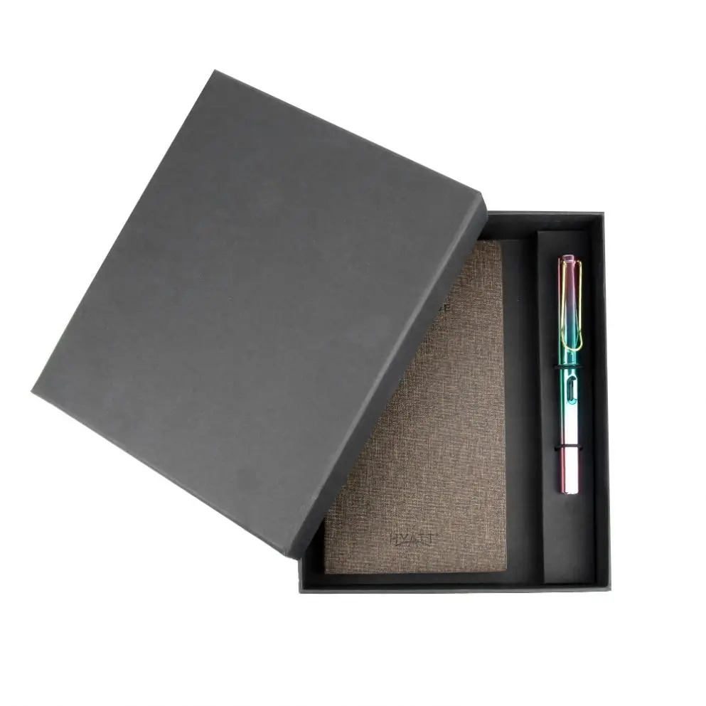 Private label premium cloth hard cover brown journal diary in gift box