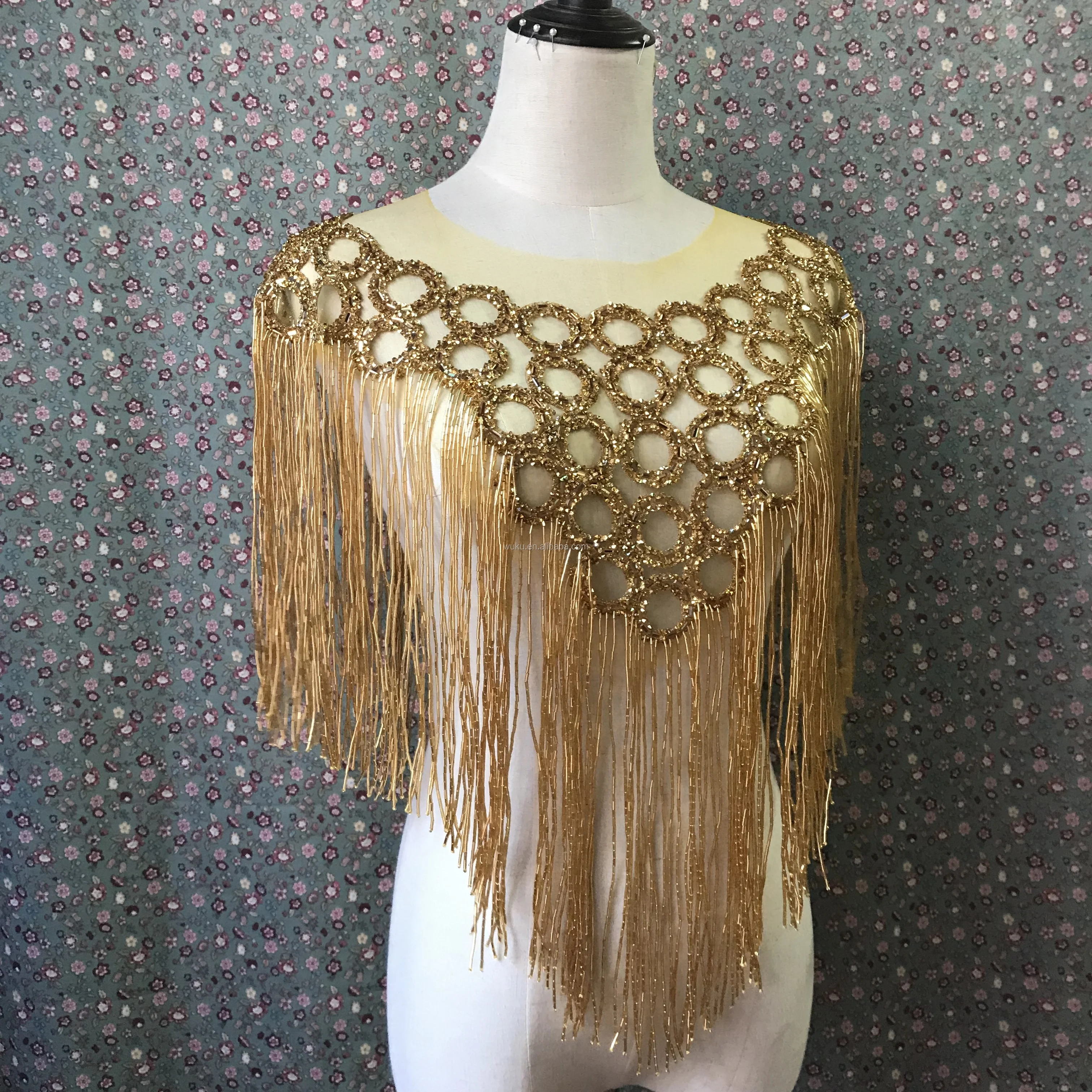 Decorative Collar Bolero with Hand Make Tassel Fringe for Dancing Dress