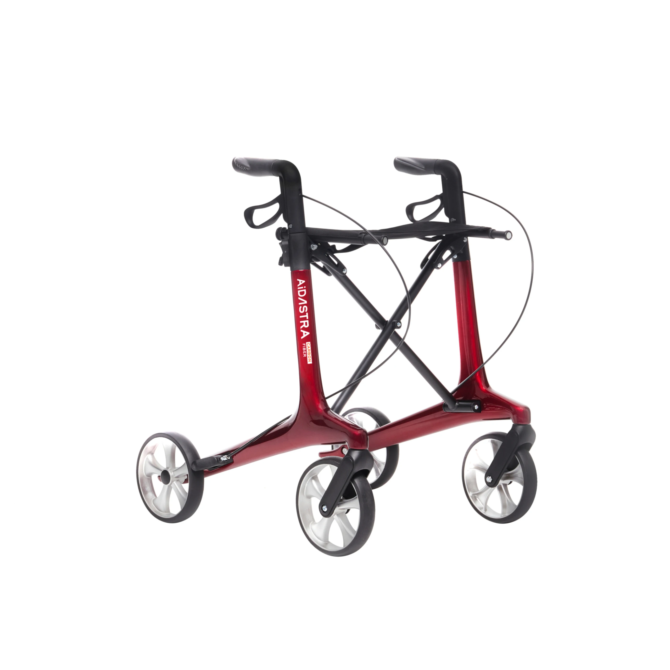 Top Quality Carbon Fiber 4 Wheel Walkers Durable Swift Tyres Rollator With Shopping Bag Aidastra Carbon Fiber Rollator
