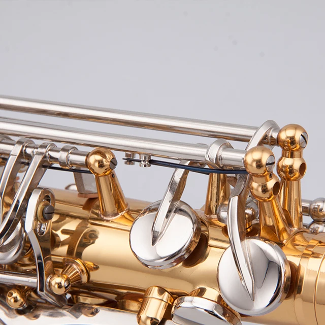 High quality brass alto saxophone with hand engraving and complete accessories