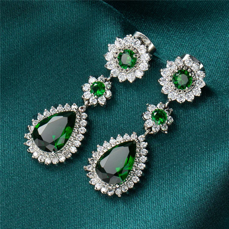 
Factory main product cubic zirconia jewelry earring pear shape diamond earring 