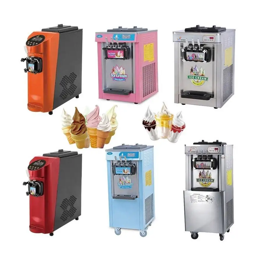 Soft Ice Cream Machine Maker Commercial Helado Suave 20-28L Soft Serve Ice Cream and Yogurt Machine