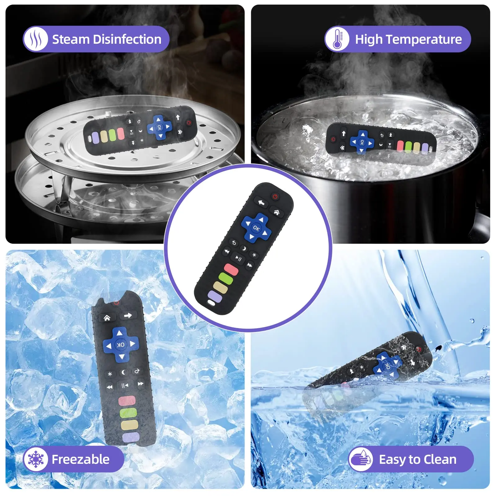 Bpa Free Food Grade TV Remote Control Shape Teething Relief Baby Toys Chuya Baby Teether Toy Chew Toy for Infants Baby