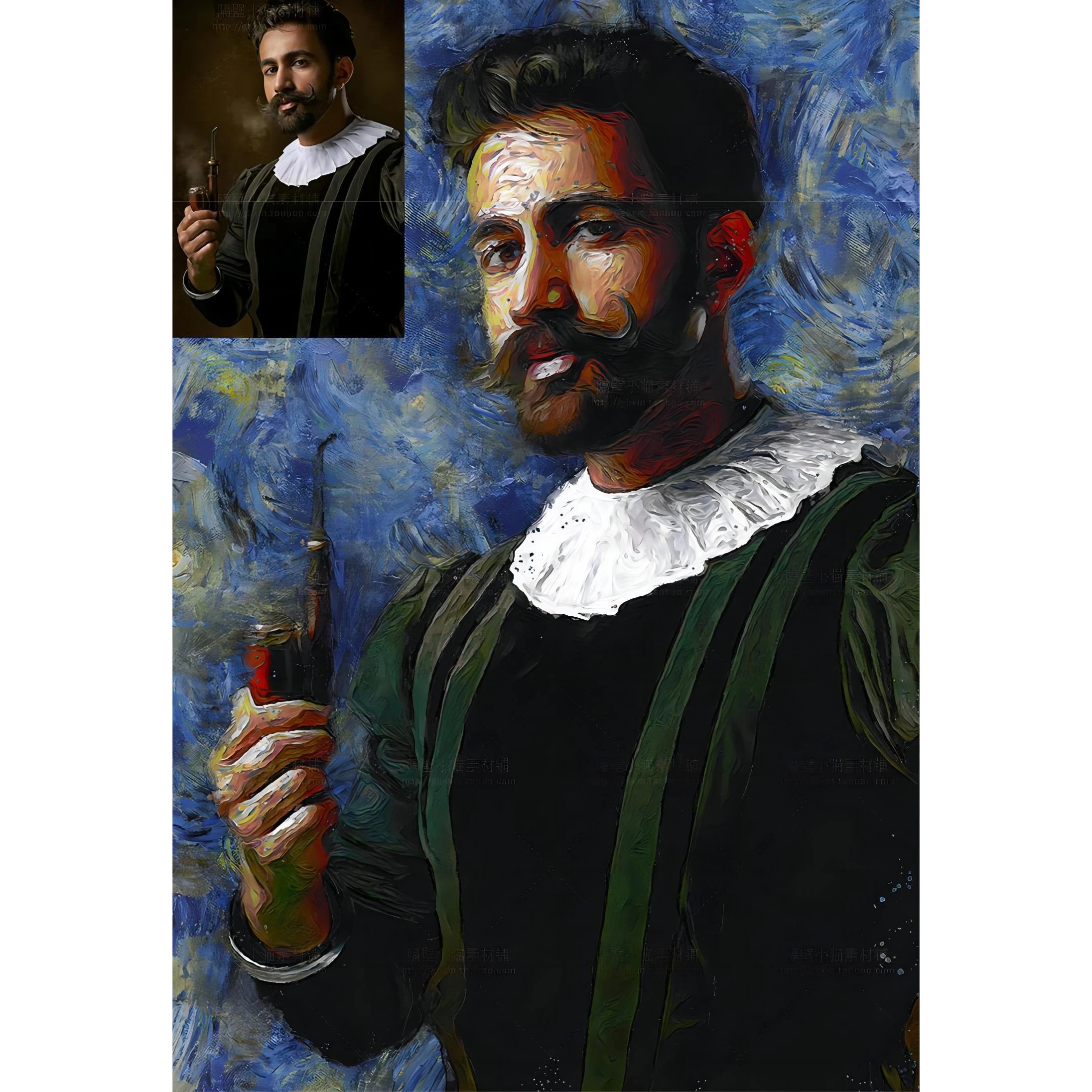 Factory High Quality Realistic Art From Photo Custom Hand Painted Portrait Oil Painting On Canvas
