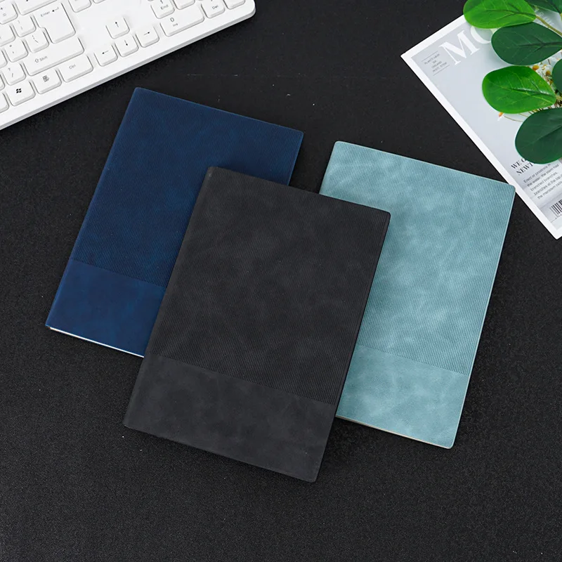 Wholesale Thickened A5 Notebook Set Customized Logo Soft Leather Stitching Business Office Meeting Notebook